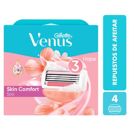 Carga para Aparelho de Depilar Gillette Venus Skin Comfort Spa - 4 Unidades
