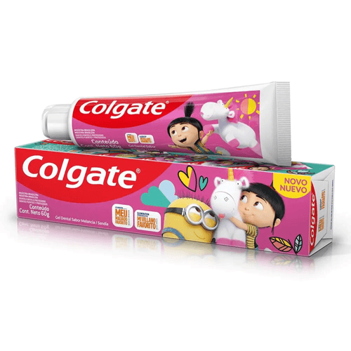 Gel Dental Infantil com Flúor Melancia Meu Malvado Favorito Colgate Caixa 60g