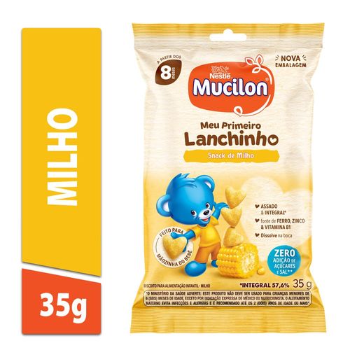 Biscoito Integral Milho Mucilon Meu Primeiro Lanchinho Pacote 35g