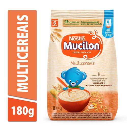 Cereal Infantil Multicereais Mucilon Pacote 180g