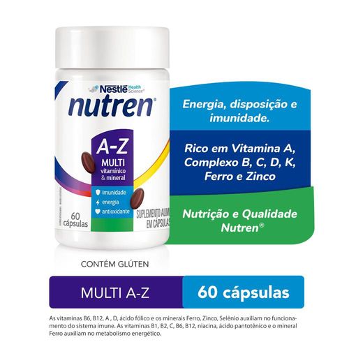 Suplemento Alimentar Multivitamínico Nutren A-Z 60 Cápsulas