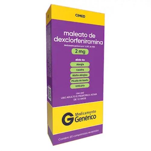Antialérgico Maleato de Dexclorfeniramina Cimed 2mg Comprimido 20 Unidades