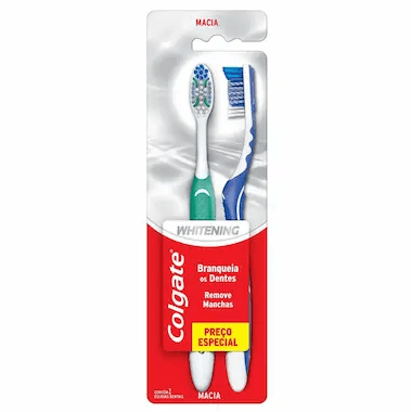 Escova de Dente Colgate Whitening Macia -  2 Unidades