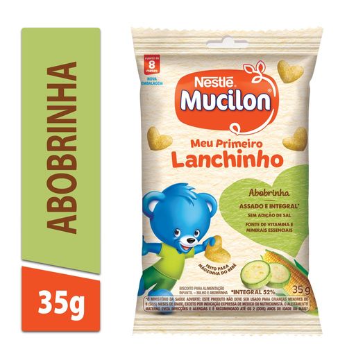 Biscoito Integral Abobrinha Mucilon Meu Primeiro Lanchinho Pacote 35g