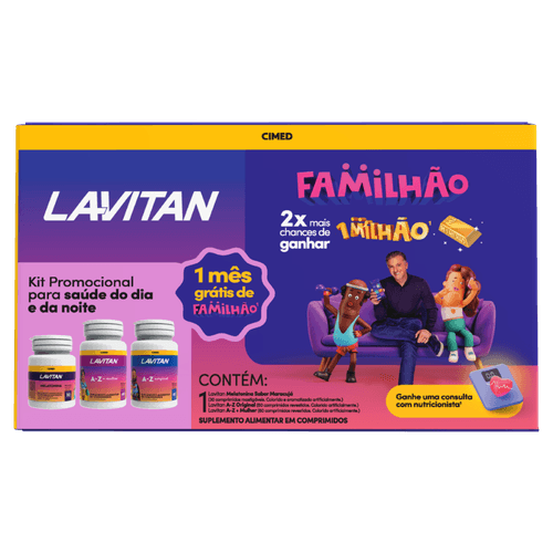 Kit Multivitamínico Lavitan A-Z + Melatonina Maracujá Cimed 60 Comprimidos + 30 Mastigáveis