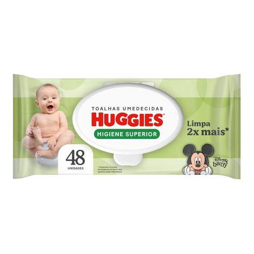 Lenços Huggies Higiene Superior Limpam 2x Mais 48 Un