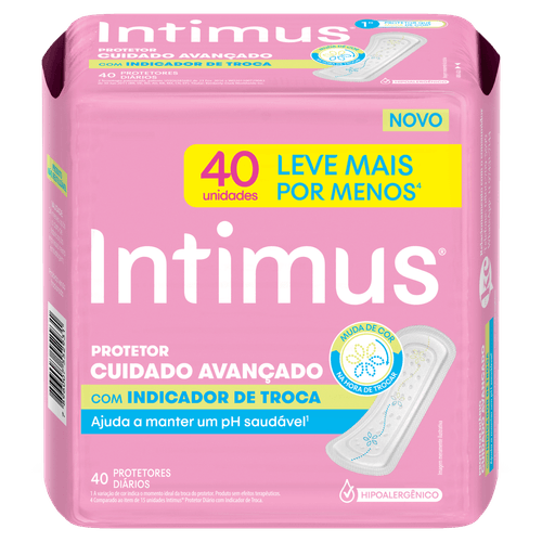 Protetor Diário Intimus® com indicador de troca - 40 un