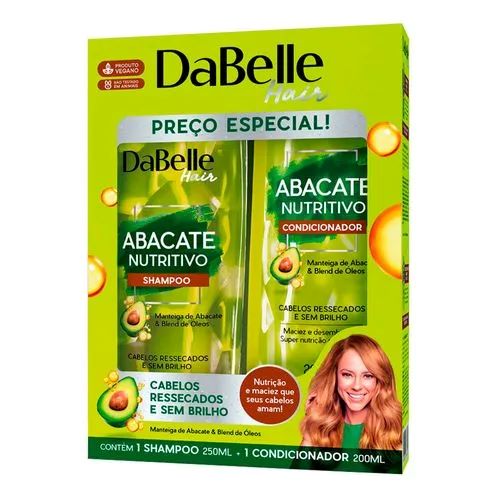 Kit Shampoo 250ml + Condicionador 200ml DaBelle Hair Abacate Nutritivo