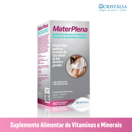 Suplemento Alimentar MaterPlena Cristália 60 Comprimidos Revestidos