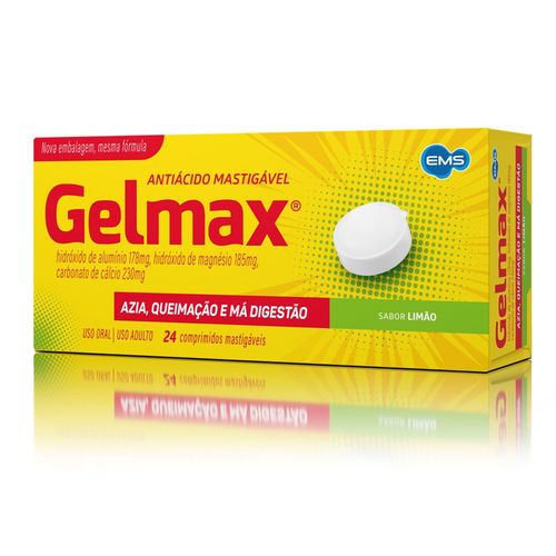 Gelmax Antiácido - 24 Comprimidos Mastigáveis