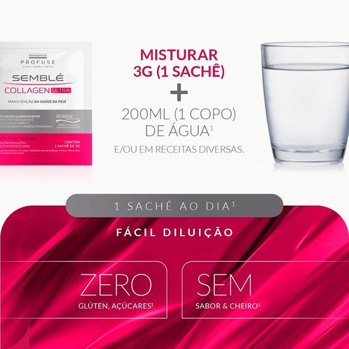 Suplemento Colágeno Semblé Collagen Ultra Profuse 3g Sachê 30 Unidades