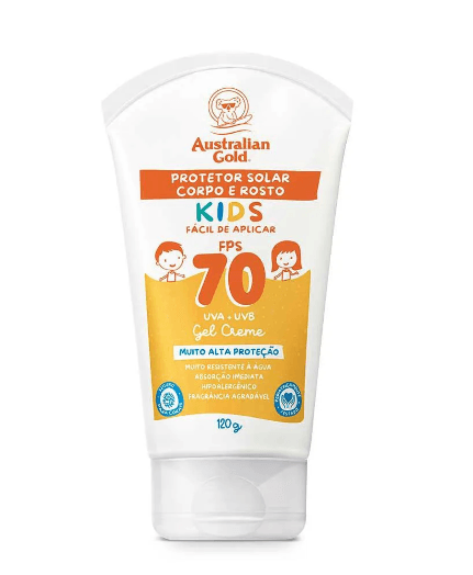Protetor Solar Infantil Australian Gold Gel Creme FPS 70 120g