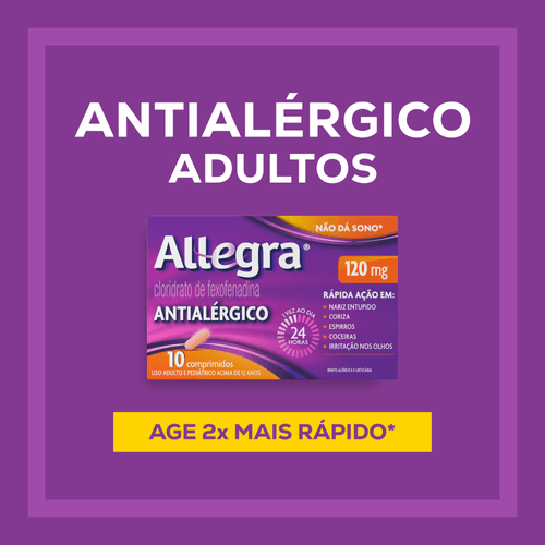 Antialérgico Allegra 120mg - 10 comprimidos