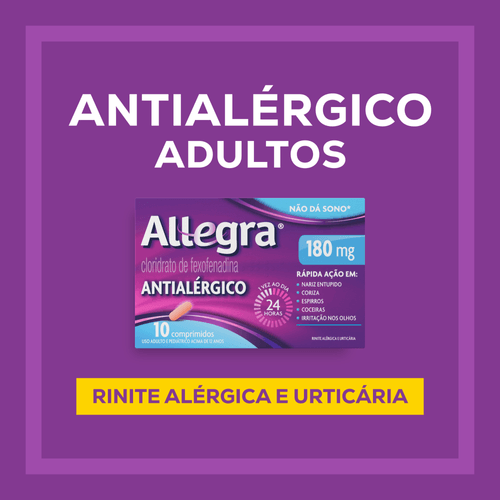 Antialérgico Allegra 180mg - 10 comprimidos