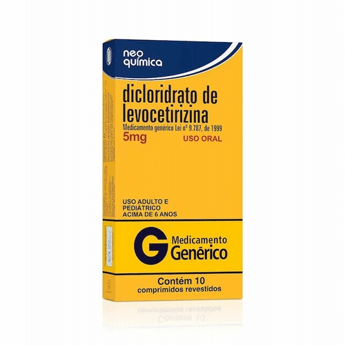 Dicloridrato de Levocetirizina 5mg Genérico Neo Química - 10 Comprimidos