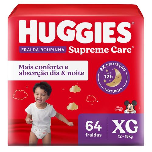 Fralda Huggies Supreme Care XG - Roupinha - 64 unidades