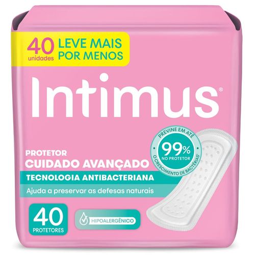 Protetor Diário Intimus Tecnologia Antibacteriana - 40 unidades