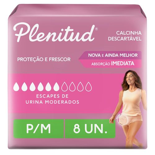 Roupa Íntima Descartável Plenitud Femme P/M Pacote 8 Unidades