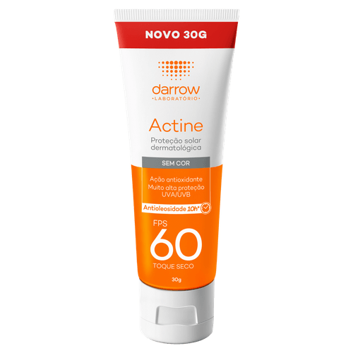 Protetor Solar Toque Seco Antioleosidade FPS 60 Darrow Actine - 30g
