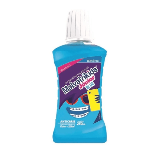 Enxaguante Bucal sem Álcool Malvatrikds Júnior Blue Tutti-Frutti - 250ml