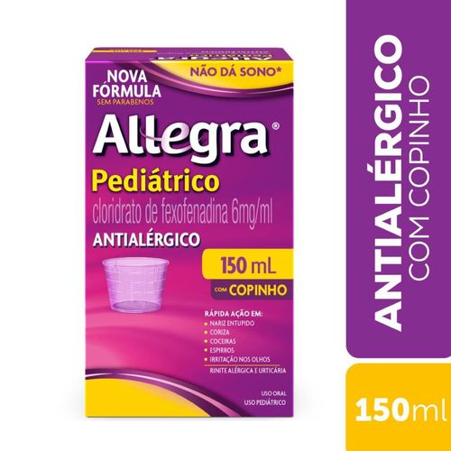 Antialérgico Infantil Allegra® Pediátrico 6mg/ml – 150ml