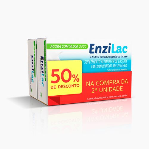 Suplemento Enzilac 10000UI Farmoquímica 60 Comprimidos