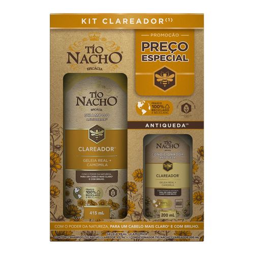 Kit Shampoo Tio Nacho Clareador 415Ml + Condicionador 200Ml - Tio Nacho