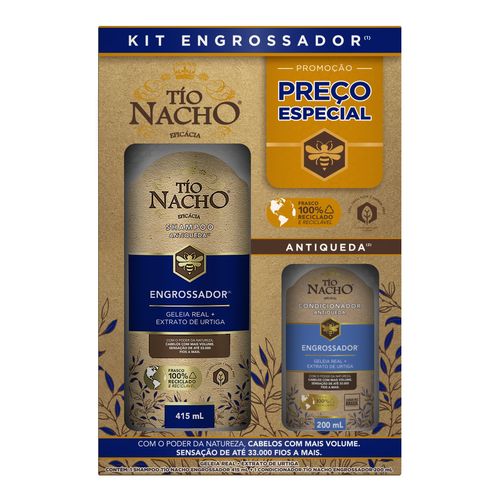 Kit Shampoo Tio Nacho Engrosa 415Ml + Condicionador 200Ml - Tio Nacho