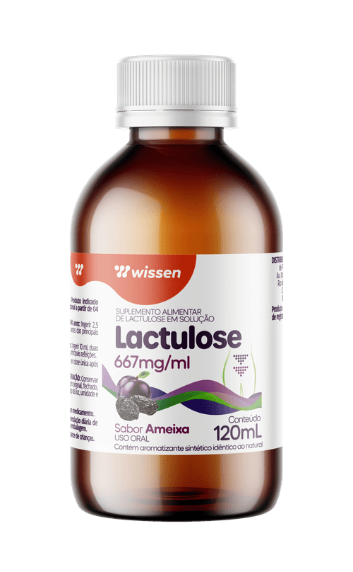 Laxante Lactulose Wissen 120ml Xarope Sabor Ameixa