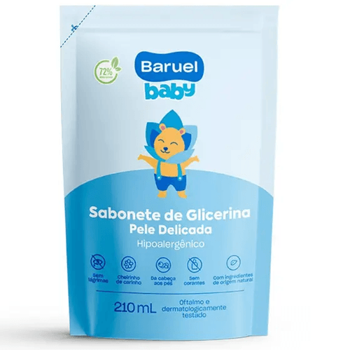 Sabonete Liquido Baruel Baby Pele Delicada Glicerina Refil - 210ml