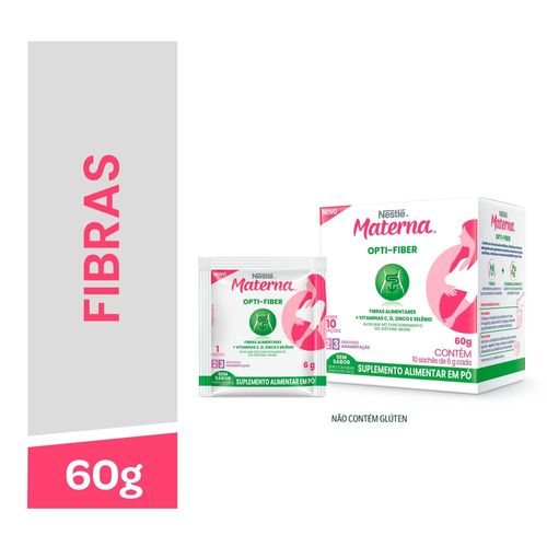 Suplemento Alimentar Pó sem Sabor Materna Opti-Fiber Nestlé 6g 10 Unidades