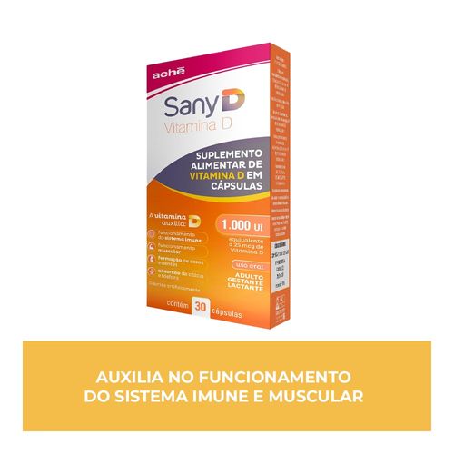 Suplemento Vitamina D3 Sany 1000UI Cápsula 30 Unidades