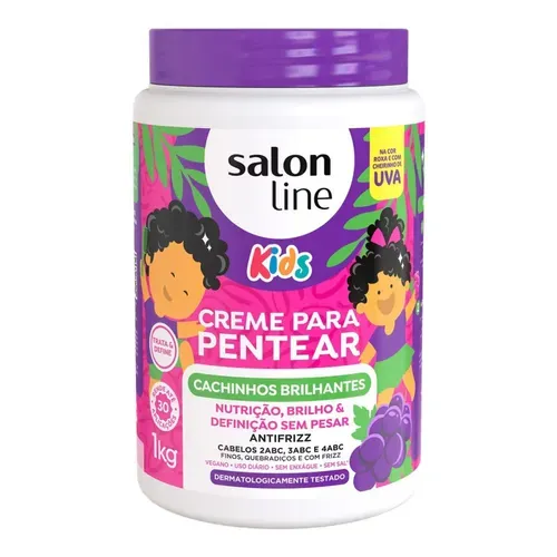 Creme para Pentear Cachinhos Brilhantes Uva Salon Line 1kg