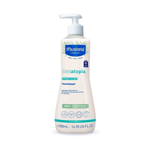 Gel de Limpeza Mustela Stelatopia 500ml Gel Hipoalergênico Sem Fragrância