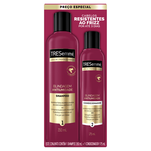 Kit Shampoo 350ml + Condicionador 175ml Tresemmé Blindagem Antiumidade