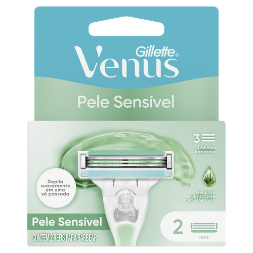 Carga de Aparelho para Depilar Pele Sensível Gillette Venus - 2 Unidades