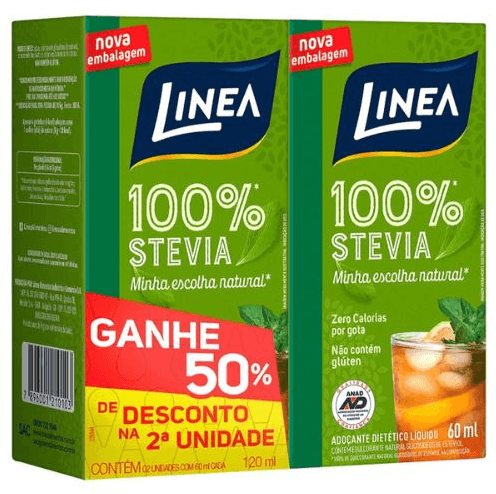 Adoçante Linea Stevia Liquido 60ml - 2 unidades