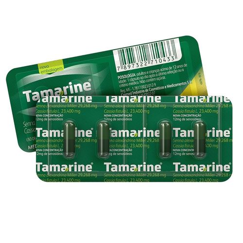 Laxante Fitoterápico Tamarine 12mg 4 cápsulas