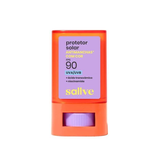 Protetor Solar Bastão Facial Antimanchas com Cor 3 FPS 90 Sallve - 15g