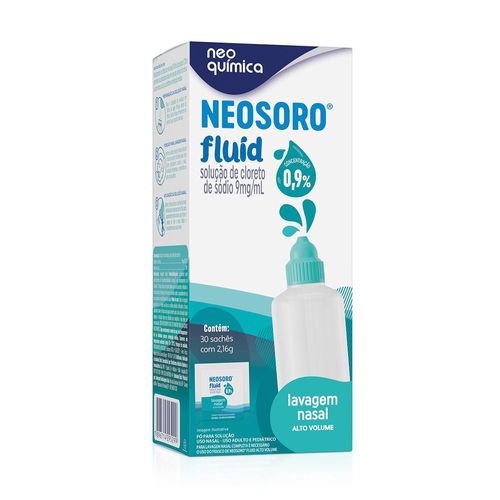 Lavagem Nasal Neosoro Fluid Cloreto de Sódio Neo Química 0,9% Pó Solução 30 Sachês