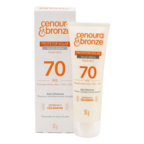 Protetor Solar Facial Cenoura e Bronze FPS 70-50g