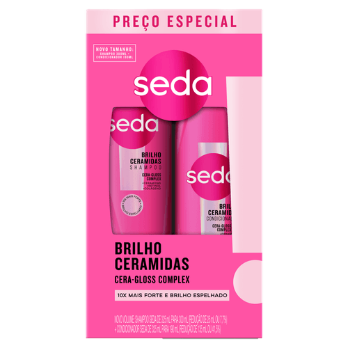 Kit Shampoo 300ml + Condicionador 190ml Seda Brilho Ceramidas
