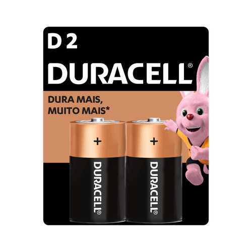 Pilhas D Alcalina Duracell Grande - 2 Unidades