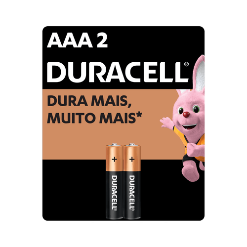 Pilhas AAA Alcalina Palito Duracell - 2 Unidades