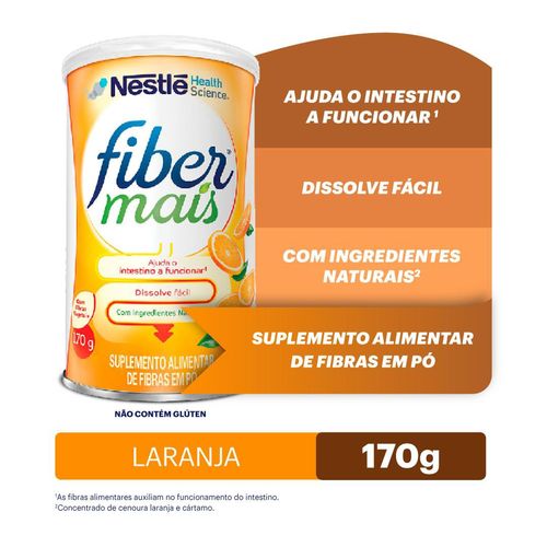 Suplemento Alimentar de Fibras Fibermais Laranja - 170g