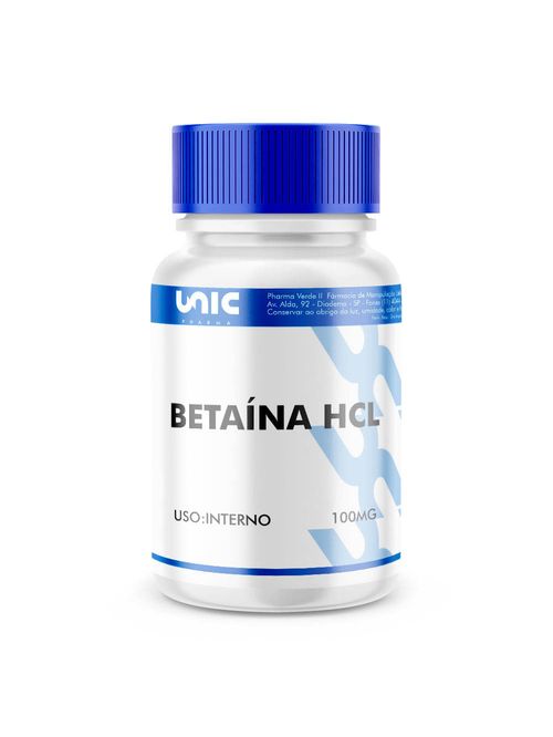 Betaína Hcl 100Mg - 60 Cápsulas
