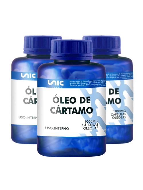 Kit Óleo de Cártamo 1g  3 Frascos de 120caps