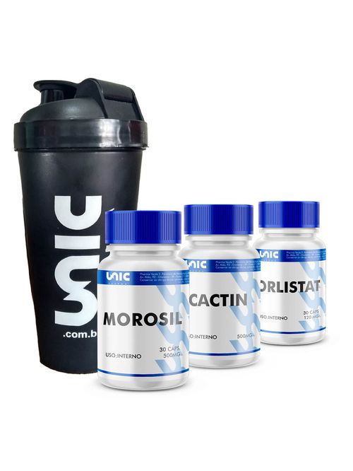 Morosil + Cactin + Orlistat + Coqueteleira cor Preto