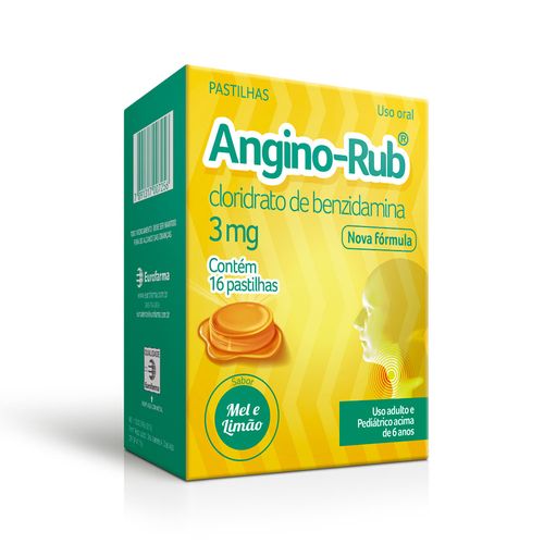 Angino-Rub 3mg Sabor Mel Limão - 16 Pastilhas