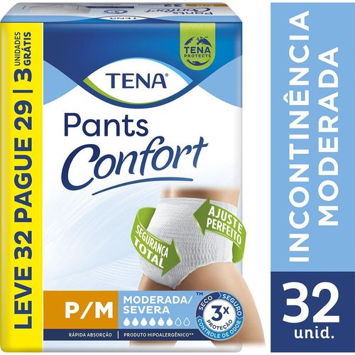 Roupa Íntima Tena Pants Confort P/M - 32 Unidades
